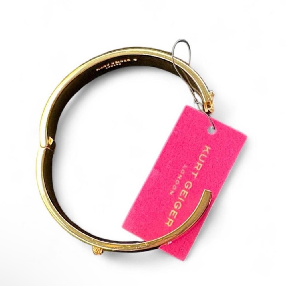 NWT Kurt Geiger London Gold Eagle Crystal Hinged Bangle Designer Statement - Picture 7 of 8